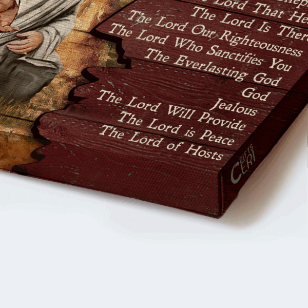 Christian Landscape Poster Home Decor – Names of God Jesus Painting Old Testament Wall Art Gift