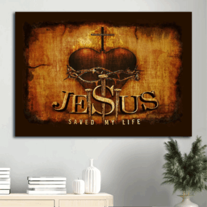 Jesus Landscape and Sacred Heart Poster Home Decor Gifts - Christian Savior with Three Nails - Perfect Gift for Believers