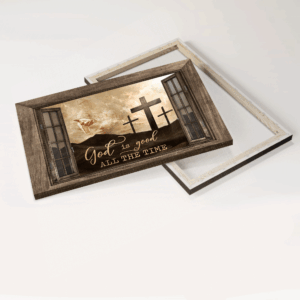 Jesus Landscape Poster Home Decor Gift - Rugged Crosses Hand Of God Window Frame - Christian Gift - God Is Good All The Time 3