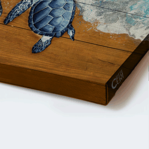 Christian Home Decor Gift: Jesus & Turtle Painting Blue Ocean Landscape Poster - New Beginning Wall Art 1