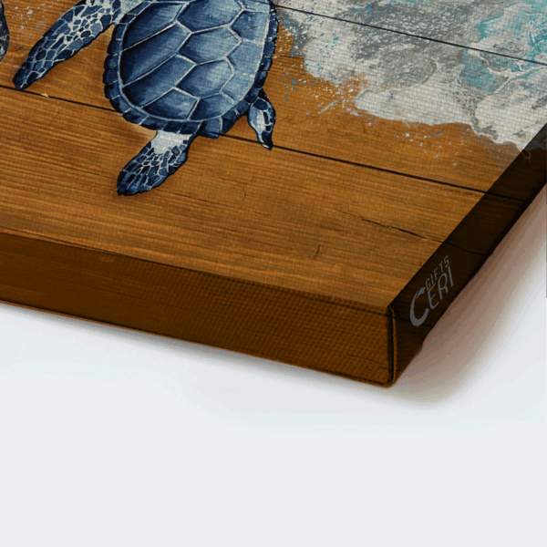 Christian Home Decor Gift: Jesus & Turtle Painting Blue Ocean Landscape Poster – New Beginning Wall Art