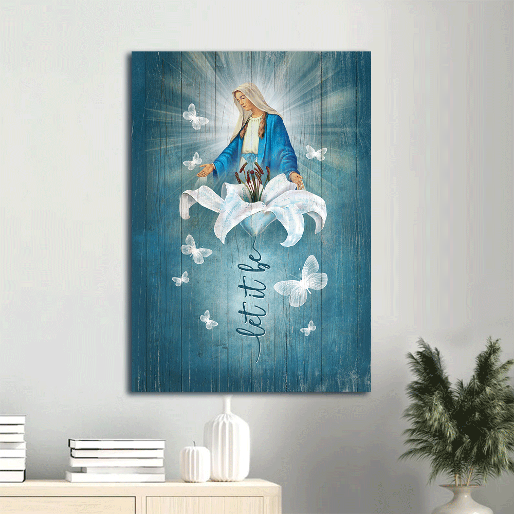 Christian Home Decor Gift: Jesus Portrait Poster with Lily Flower Maria Butterfly Poster Home Decor Gift – Let it Be Wall Art Print Christian Home Decor Gift: Jesus Portrait Poster with Lily Flower Maria Butterfly Poster Home Decor Gift – Let it Be Wall Art Print