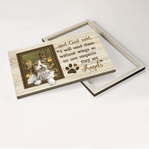 Jesus Landscape Poster Home Decor Gift – Cat & Flower Field Print for Christian Pet Lovers