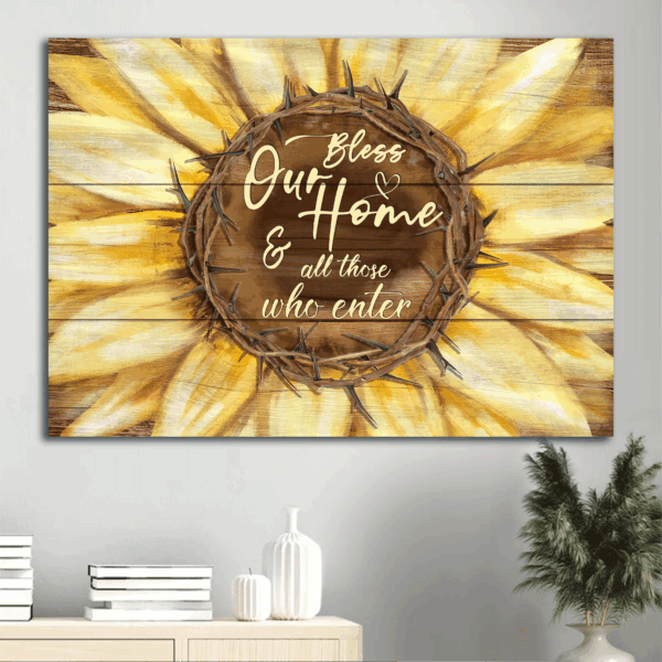 Jesus Landscape & Sunflower Poster Home Decor Gift – Christian Blessings