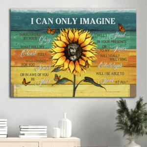 Christian Home Decor Gift: Jesus Landscape Sunflower & Butterfly Poster - I Can Only Imagine