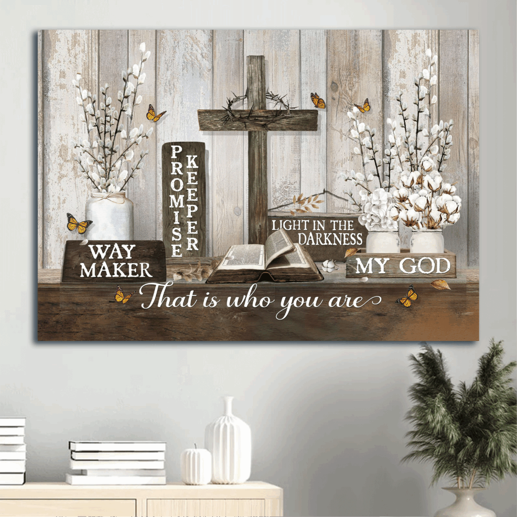 Jesus Landscape Poster Home Decor Gift – Vintage Painting with Wooden Cross – Christian Gift – Jesus Is The Light Poster Jesus Landscape Poster Home Decor Gift – Vintage Painting with Wooden Cross – Christian Gift – Jesus Is The Light Poster