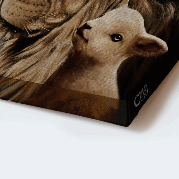 Jesus Landscape Poster Home Decor Gift – The Lamb Of God Lion Of Judah Cross Symbol – Perfect Christian Gift