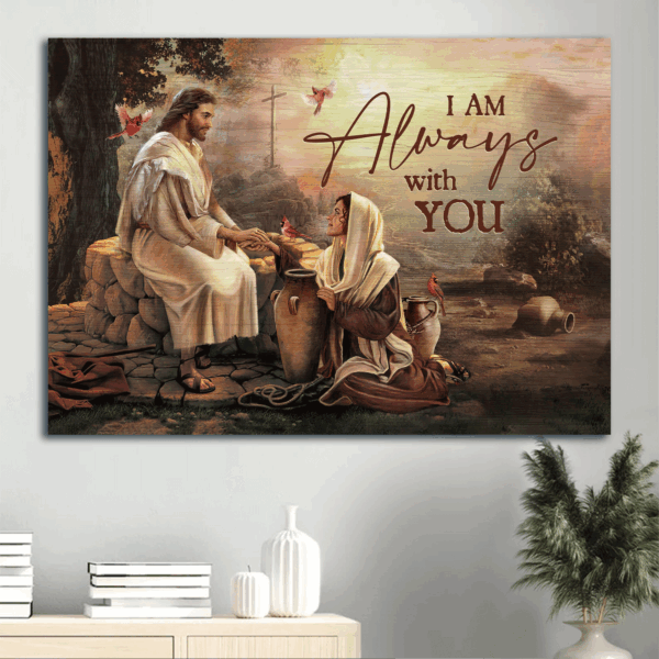 Christian Home Decor Gift Set – Jesus Landscape Dear Maria Red Cardinal Posters – I Am Always With You – Perfect Gift for Christians
