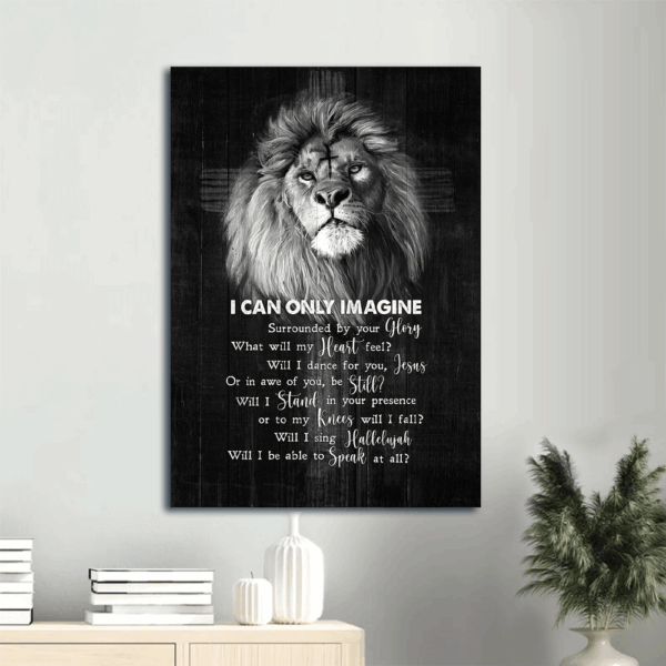 Jesus Lion of Judah Black & White Portrait Poster – Christian Gift Home Decor Wall Art
