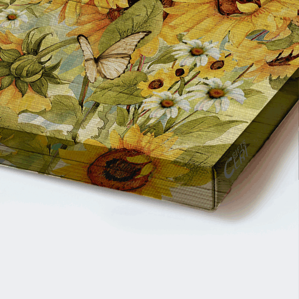 Jesus Landscape Poster Home Decor Gift – Sunflower Garden Daisy Flower Butterfly Drawing – Gift For Christian – Just Breathe