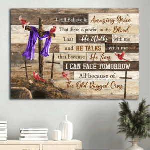 Christian Home Decor Gift Set - Jesus Landscape & Cardinal Painting Posters - Amazing Grace Theme