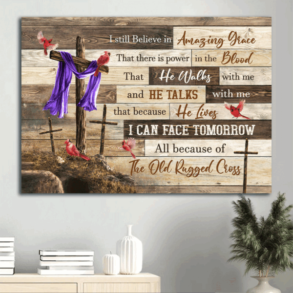 Christian Home Decor Gift Set – Jesus Landscape & Cardinal Painting Posters – Amazing Grace Theme