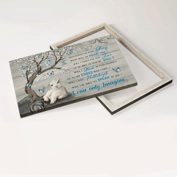 Christian Home Decor Gift Set: Jesus Landscape Little Lamb Blue Butterflies & I Can Only Imagine Poster