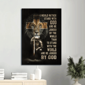 Jesus Lion of Judah Cross Warrior  Poster Home Decor Gift Poster - Christian Home Decor Gift