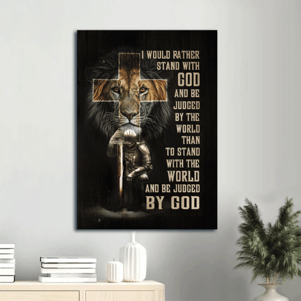 Jesus Lion of Judah Cross Warrior  Poster Home Decor Gift Poster – Christian Home Decor Gift