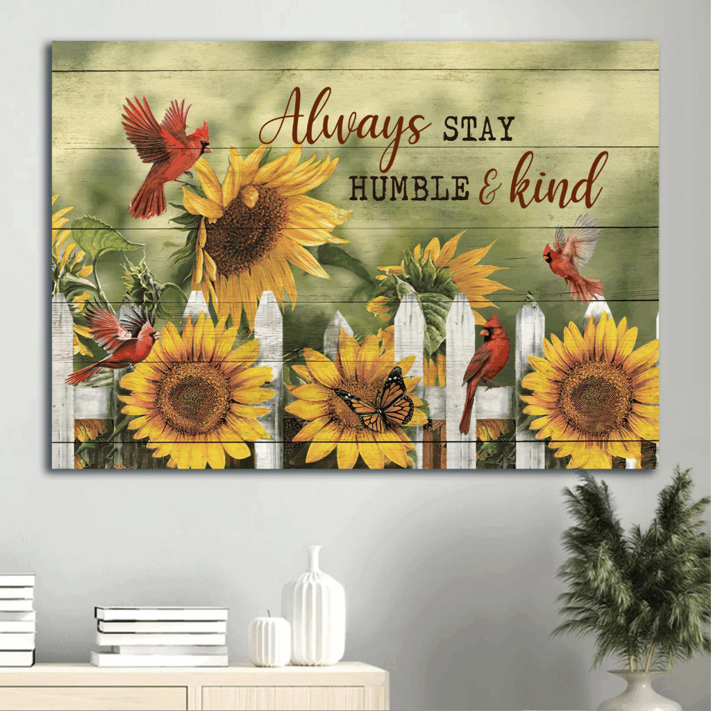 Christian Home Decor Gift Set – Jesus Landscape Sunflower Garden Red Cardinal Poster – Stay Humble & Kind Christian Home Decor Gift Set – Jesus Landscape Sunflower Garden Red Cardinal Poster – Stay Humble & Kind