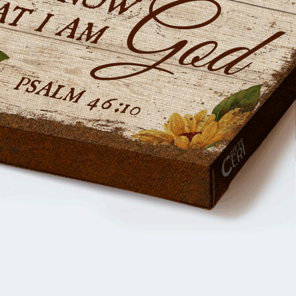 Christian Home Decor Gift – Jesus Landscape & Sunflower Painting Poster – Colorful Bee Drawing – Still And Know That I Am God – Unique Wall Art
