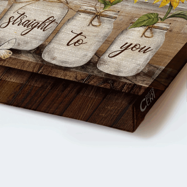 Jesus Landscape & Sunflower Painting Poster – Gift for Christian Home Decor – God Blessed Road