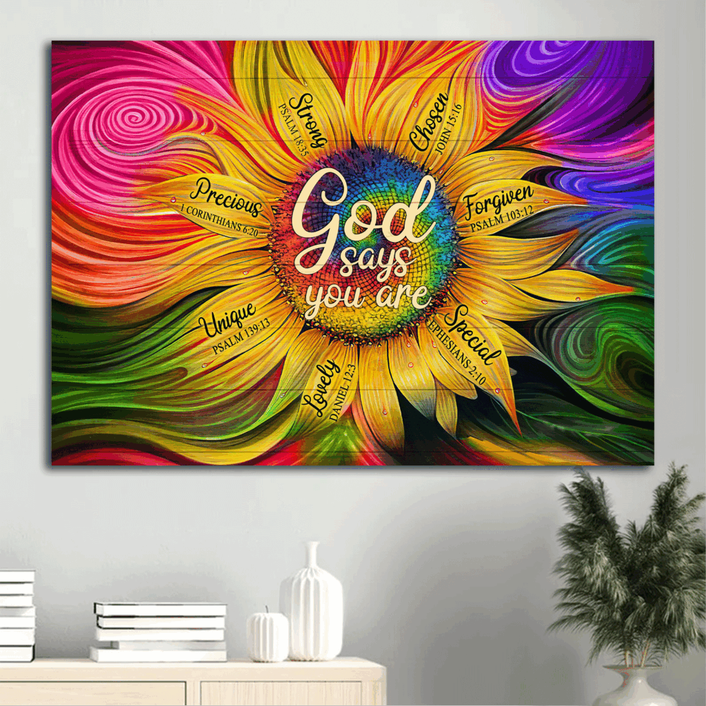 Jesus Landscape Sunflower Painting Poster – Unique Christian Home Decor Gift Jesus Landscape Sunflower Painting Poster – Unique Christian Home Decor Gift