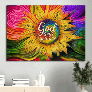 Jesus Landscape Sunflower Painting Poster - Unique Christian Home Decor Gift