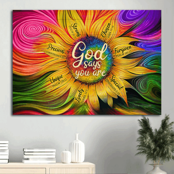 Jesus Landscape Sunflower Painting Poster – Unique Christian Home Decor Gift