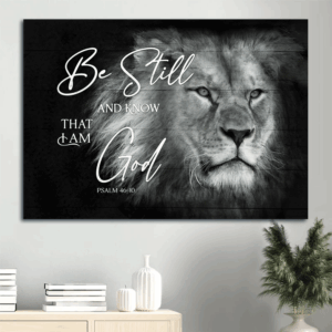 Jesus Lion of Judah Black and White Landscape Poster- Christian Gift Wall Art