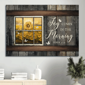 Jesus Landscape & Sunflower Field Bible Verse Poster - Christian Home Decor Gift