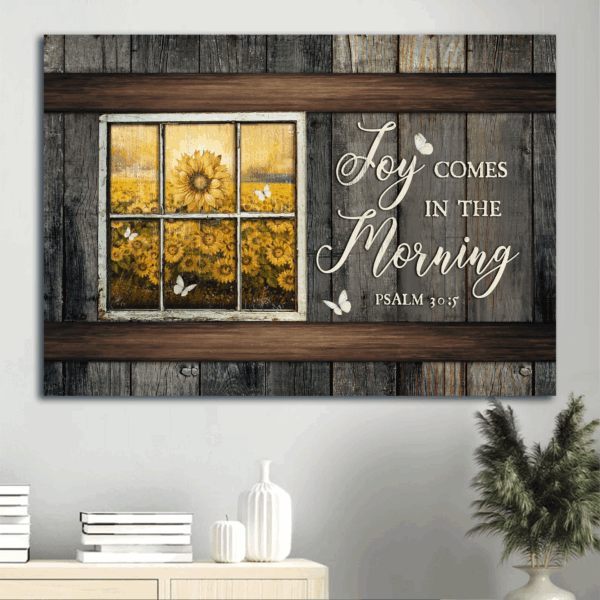 Jesus Landscape & Sunflower Field Bible Verse Poster – Christian Home Decor Gift