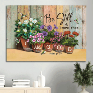 Christian Landscape Poster: Jesus & Hummingbird  Poster Home Decor Gift Home Decor Gift - Be Still & Know God - Christian Wall Art