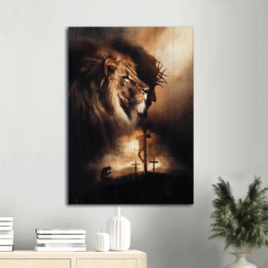 Jesus Lion of Judah Portrait Poster - Christian Wall Art Home Decor Gift