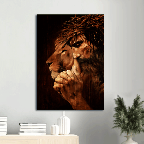 Jesus Portrait Poster – Lion of Judah Painting for Christian Home Decor Gift