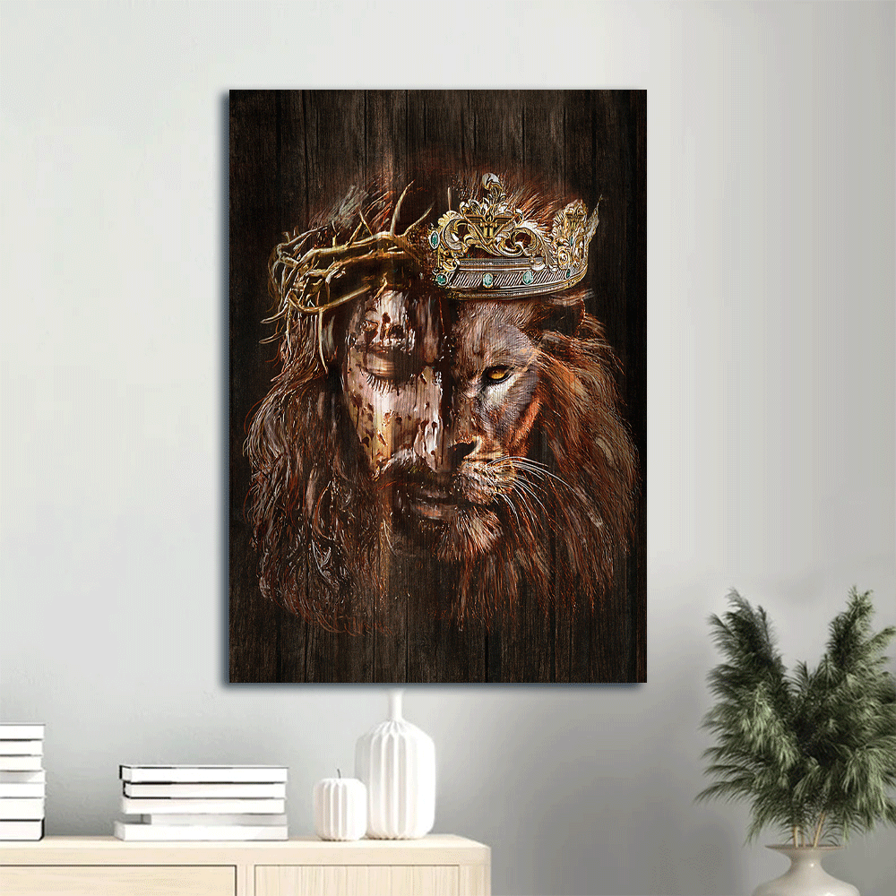 Jesus Lion of Judah Portrait Poster: Christian Home Decor Gift with Awesome Crowns Jesus Lion of Judah Portrait Poster: Christian Home Decor Gift with Awesome Crowns