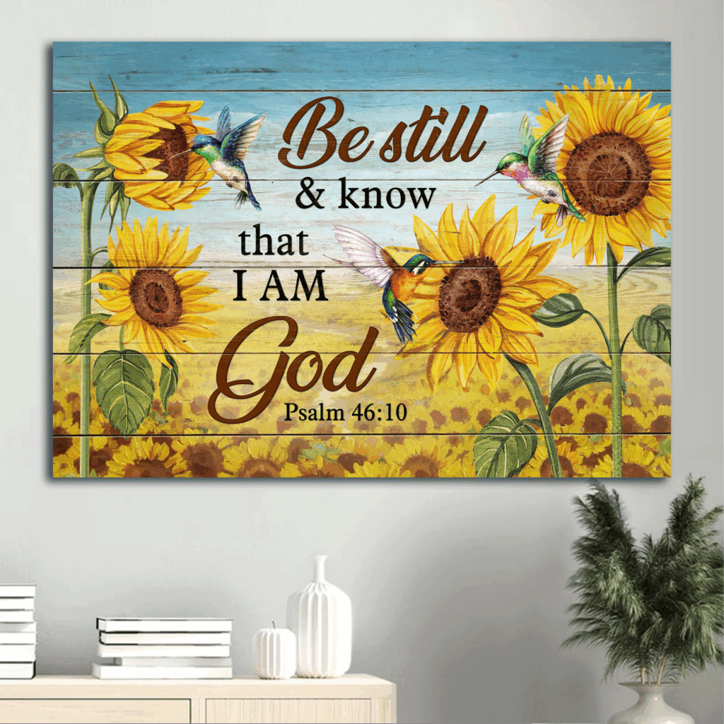 Christian Home Decor Gift – Jesus Landscape & Hummingbird Poster – Be Still & Know That I Am God Christian Home Decor Gift – Jesus Landscape & Hummingbird Poster – Be Still & Know That I Am God