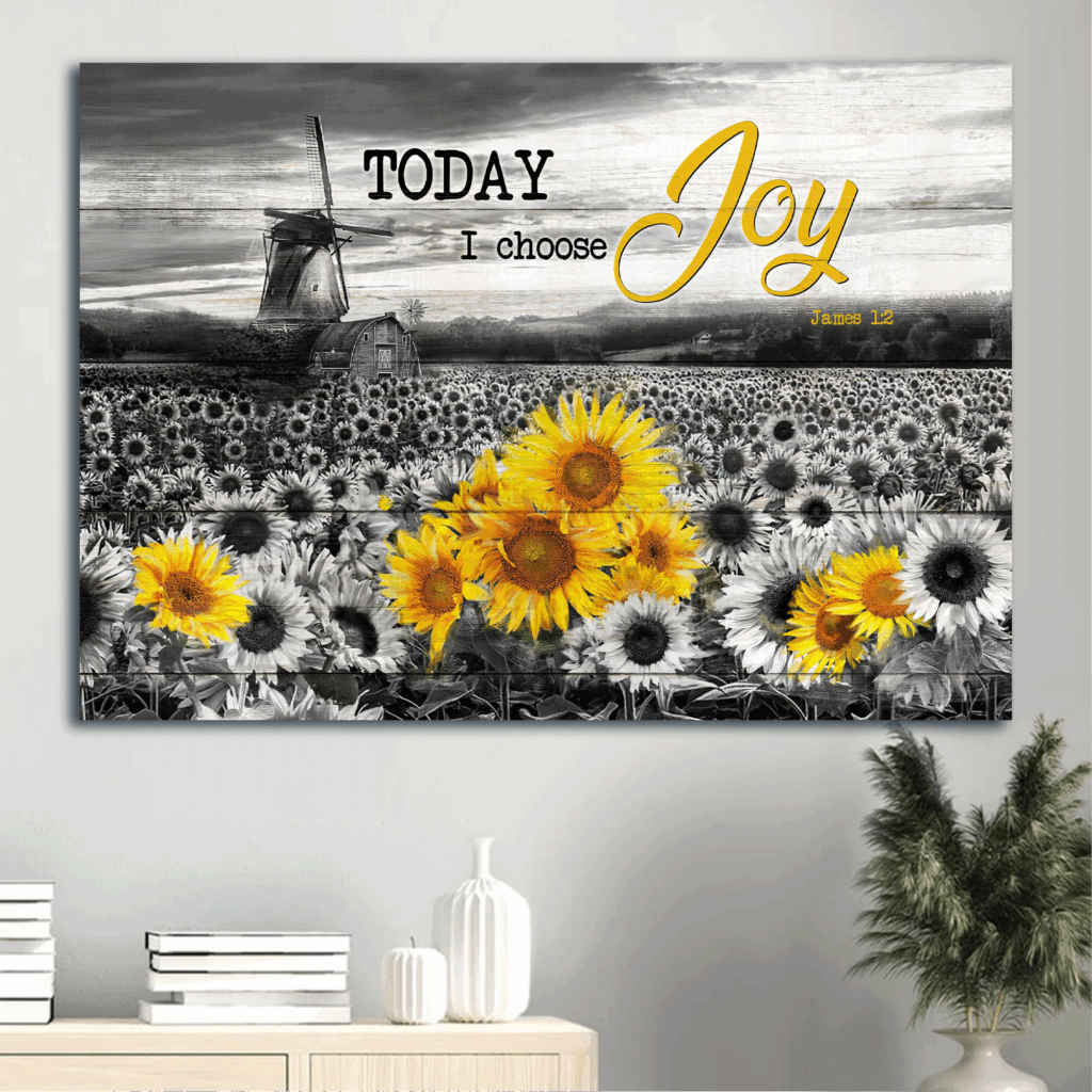 Jesus Landscape & Sunflower Field Poster Home Decor Gift for Christians – Today I Choose Joy Jesus Landscape & Sunflower Field Poster Home Decor Gift for Christians – Today I Choose Joy