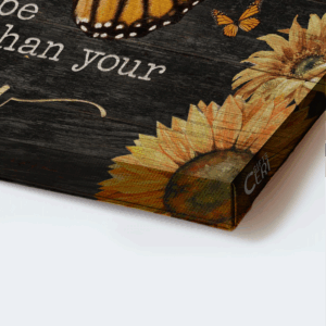 Christian Home Decor Gift: Jesus Landscape & Wooden Cross Poster - Faith Over Fear Sunflower & Butterfly 1