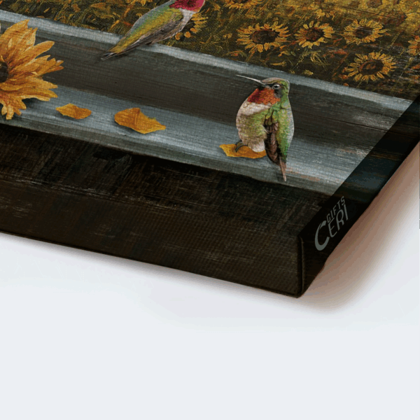 Stunning Jesus Landscape Poster with Sunflower and Hummingbird – Gift for Christian Home Decor – Joy Comes in the Morning