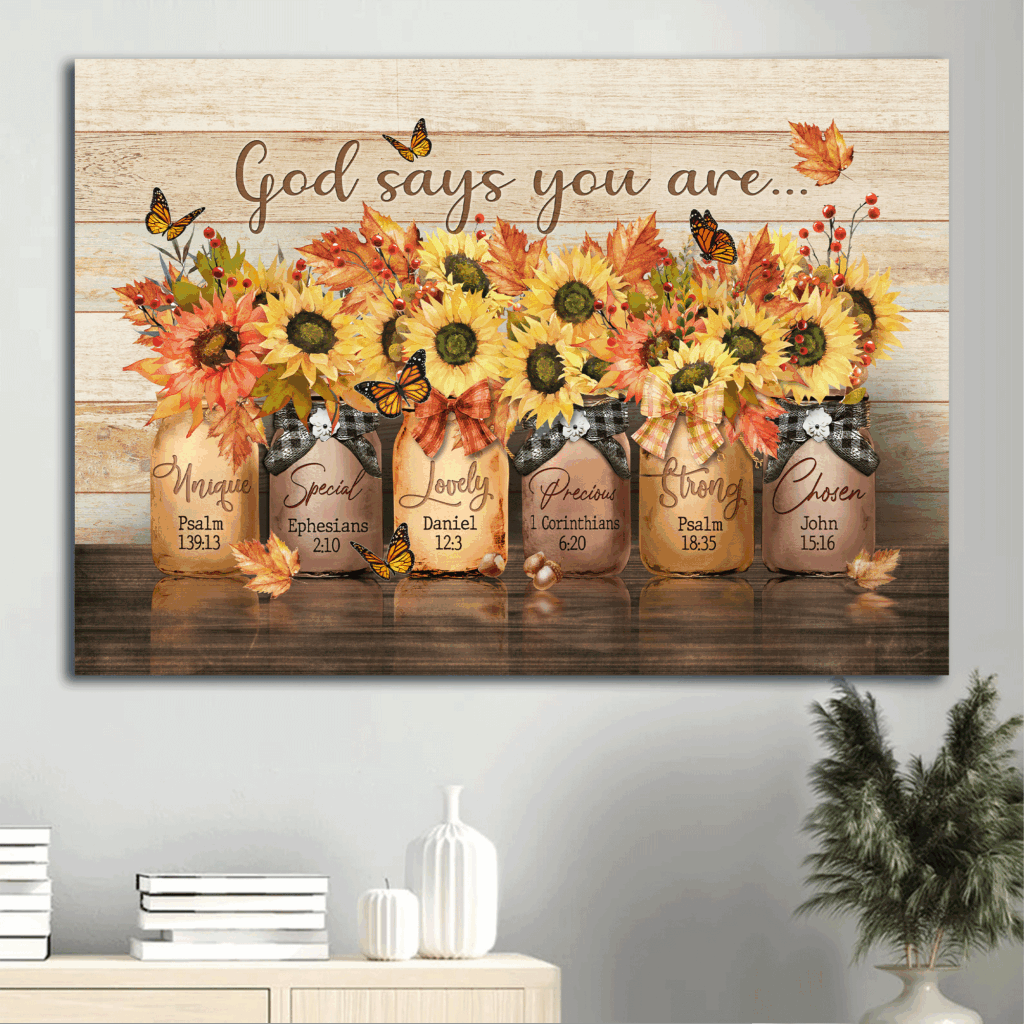 Jesus Landscape and Autumn Sunflower Drawing Poster – Christian Home Decor Gift – God Says You Are Special Jesus Landscape and Autumn Sunflower Drawing Poster – Christian Home Decor Gift – God Says You Are Special