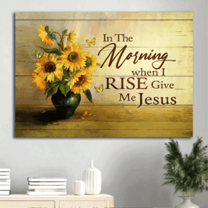 Christian Home Decor: Jesus Landscape Sunflower Drawing Butterfly Poster Gift