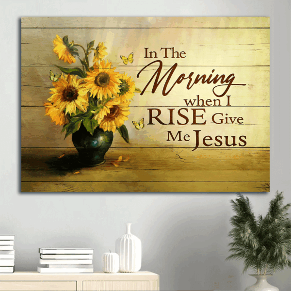 Christian Home Decor: Jesus Landscape Sunflower Drawing Butterfly Poster Gift