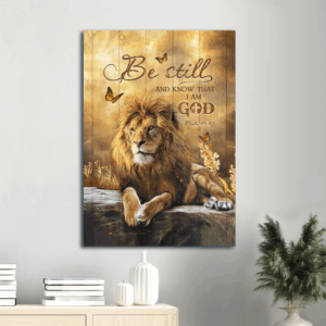 Jesus Portrait Poster Home Decor Gift - Lion of Judah & Butterfly  Poster Home Decor Gift Wall Art for Christian - Be Still & Know God - Prints