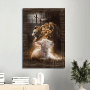 Jesus Portrait Poster Home Decor - Lion of Judah Lamb of God Christian Wall Art Gift