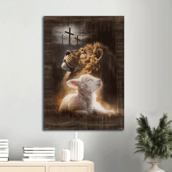 Jesus Portrait Poster Home Decor – Lion of Judah Lamb of God Christian Wall Art Gift
