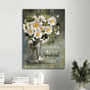 Jesus Portrait Poster Home Decor Gift - Magnolias Flower & White Butterfly  Poster Home Decor Gift - Christian Wall Art