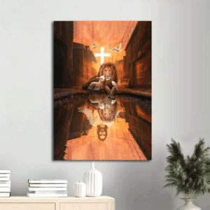 Jesus Portrait Poster Home Decor Gift - Lion of Judah Lamb of God Christian Wall Art