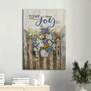 Christian Home Decor Gift: Jesus Portrait & Joy  Poster Home Decor Gift Prints with Flower Vase & Butterfly