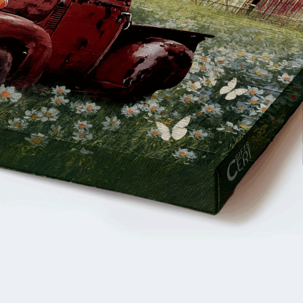 Jesus Landscape Poster Home Decor Gift – Stunning Daisy Field & Red Truck – Gift For Christian – We Will Serve The Lord