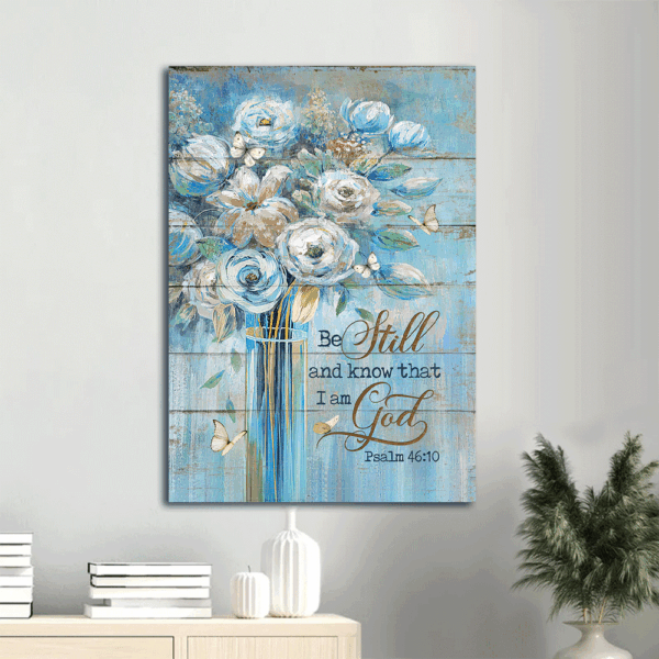 Christian Home Decor Gift: Jesus Portrait Poster with Bible Verse Flower Painting & Butterfly – Christian Wall Art