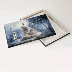 Jesus Landscape Poster Home Decor - Forest Lion Lamb Life of Jesus Gift for Christian 3