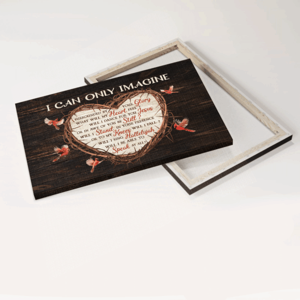 Christian Home Decor Gift: Jesus Landscape Poster – Red Cardinal Thorny Heart Black Background