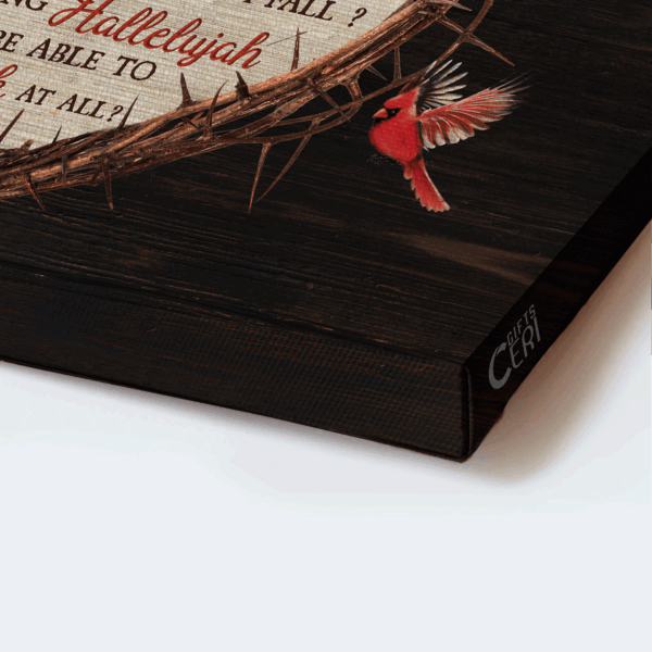 Christian Home Decor Gift: Jesus Landscape Poster – Red Cardinal Thorny Heart Black Background